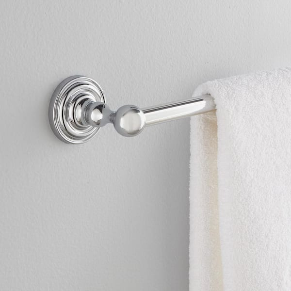 Greenwich 24 in. Wall Mounted Towel Bar in Chrome