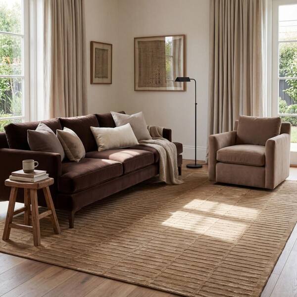 Cranbury Plush Textured Washable Sand 3 ft. x 5 ft. Indoor Area Rug