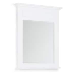 Evan 30 in. W x 34 in. H Framed Rectangular Bathroom Vanity Mirror in White