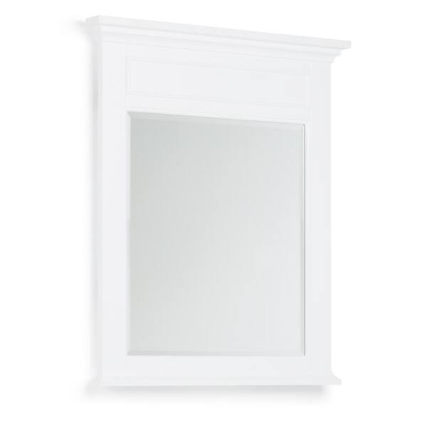 Simpli Home Evan 30 in. W x 34 in. H Framed Rectangular Bathroom Vanity Mirror in White