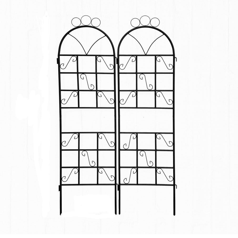 72 in. x 19.6 in. Black Iron Garden Trellis Rustproof Trellis for