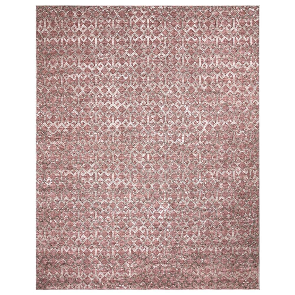 Ikat Rust 5 ft. x 7 ft. Indoor/Outdoor Patio Area Rug