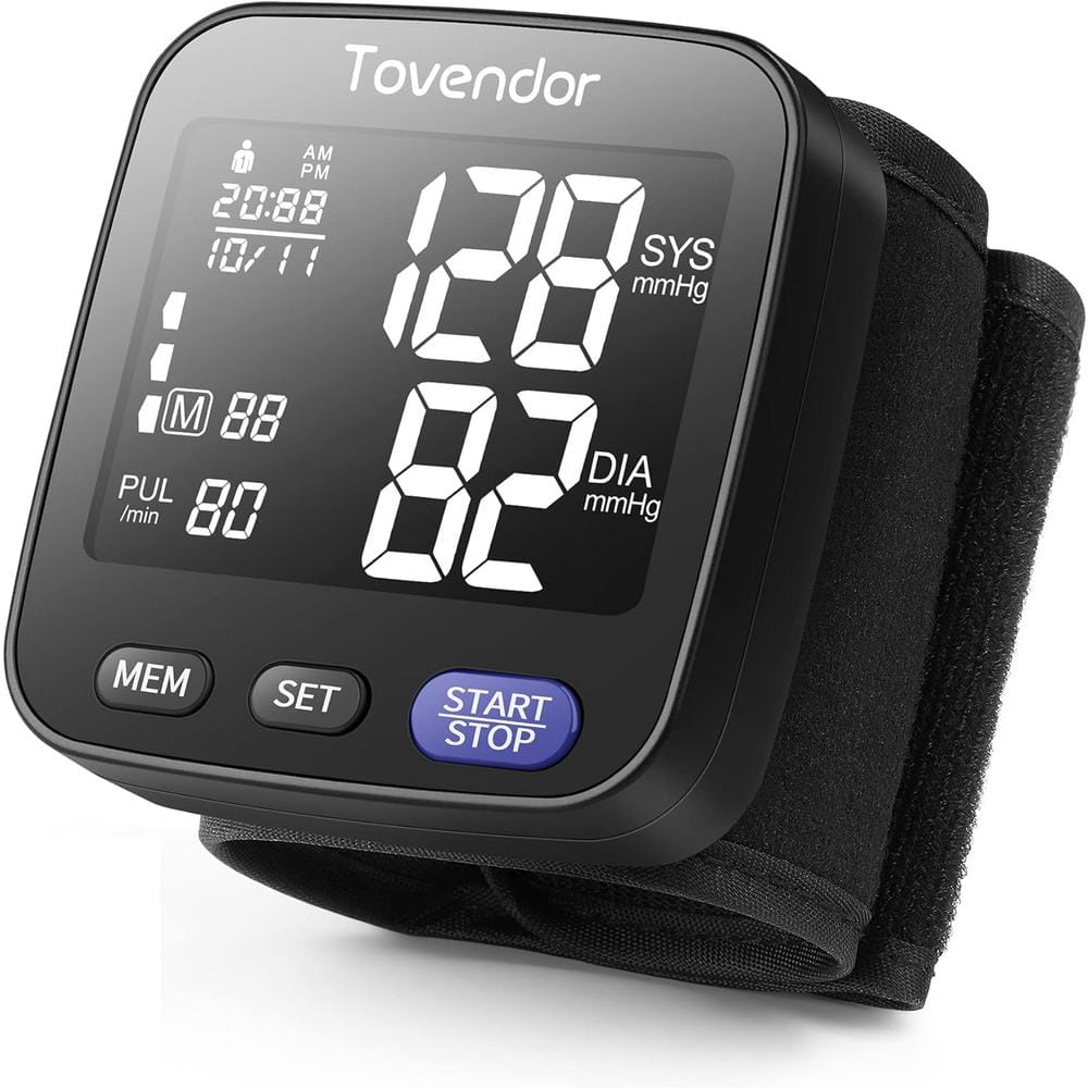 Portable Automatic Digital Wrist Blood Pressure Monitor with Large Screen, 
