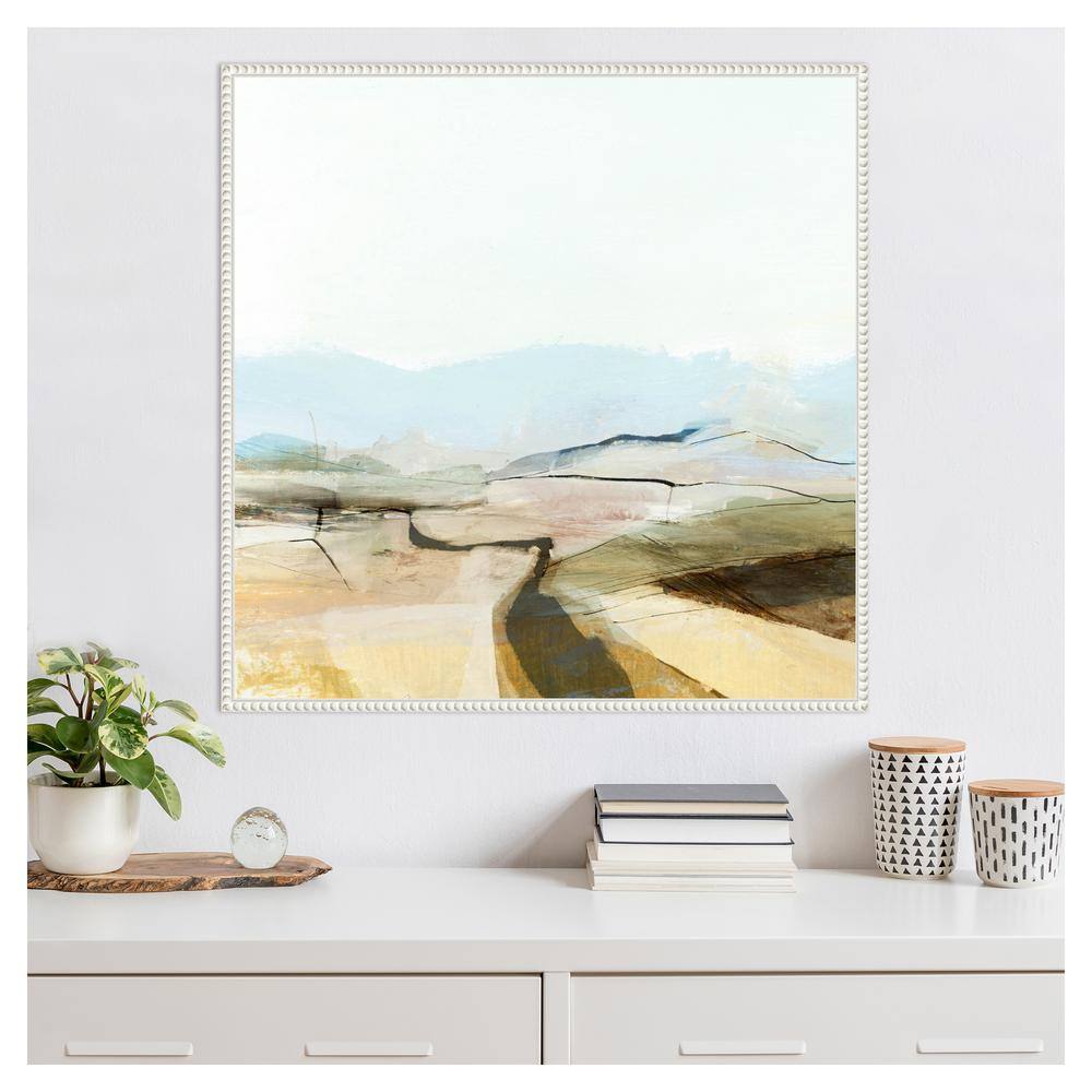 Serene Country View Abstract Canvas Wall Art with Beaded Frame