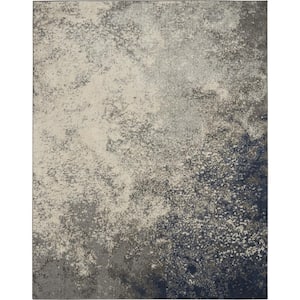 Passion Charcoal Ivory 8 ft. x 10 ft. Abstract Contemporary Area Rug