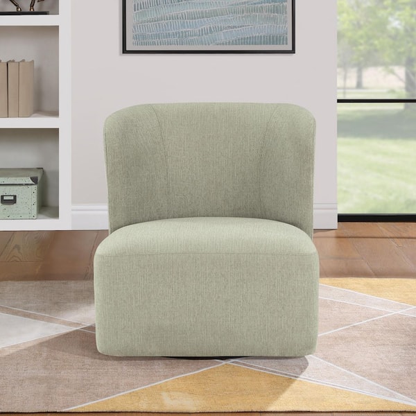 OSP Home Furnishings Lucia Fog Fabric Swivel Side Chair LUC-BY12