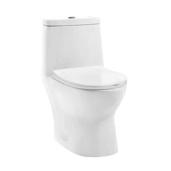 Johnny Test Porn Toilet - Swiss Madison Ivy 1-Piece 1.1/1.6 GPF Dual Flush Elongated Toilet in Glossy  White, Seat Included SM-1T112 - The Home Depot