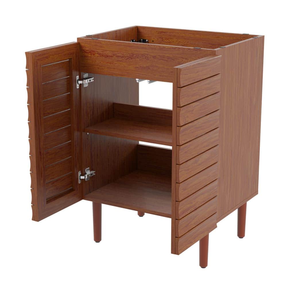 Aubert 24" Walnut Modern Farmhouse Bath Vanity Cabinet