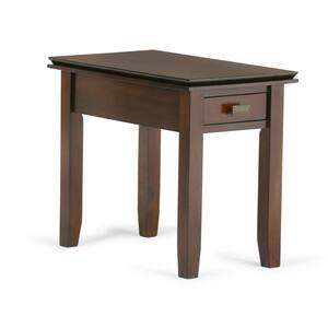 Artisan Solid Wood 14 in. Wide Rectangle Transitional Narrow End Side Table in Russet Brown