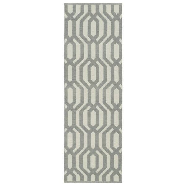 Kaleen Brisa Grey 2 ft. x 6 ft. Indoor/Outdoor Reversible Runner Rug