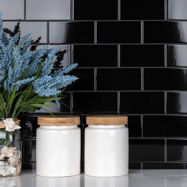 Merola Tile Crown Heights Matte Black 3 in. x 6 in. Ceramic Wall Tile (5.72  sq. ft./Case) WEB3CHMB - The Home Depot