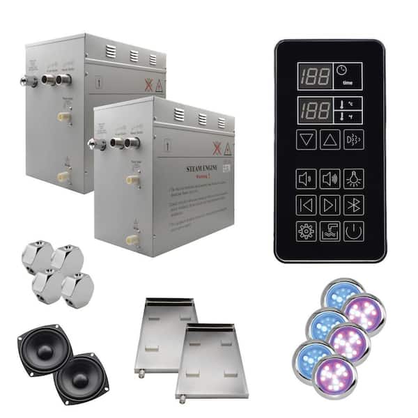 Superior SteamPoint Plus 24kW Steam Bath Generators, Self-Draining, Bluetooth Digital Keypad, Drip Pans, Colored Lights