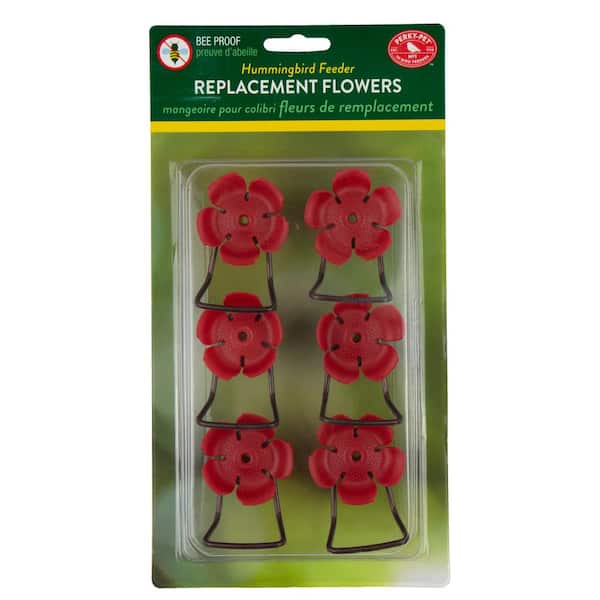 Perky-Pet Replacement Red Hollyhock Flower Feeding Ports and Perches