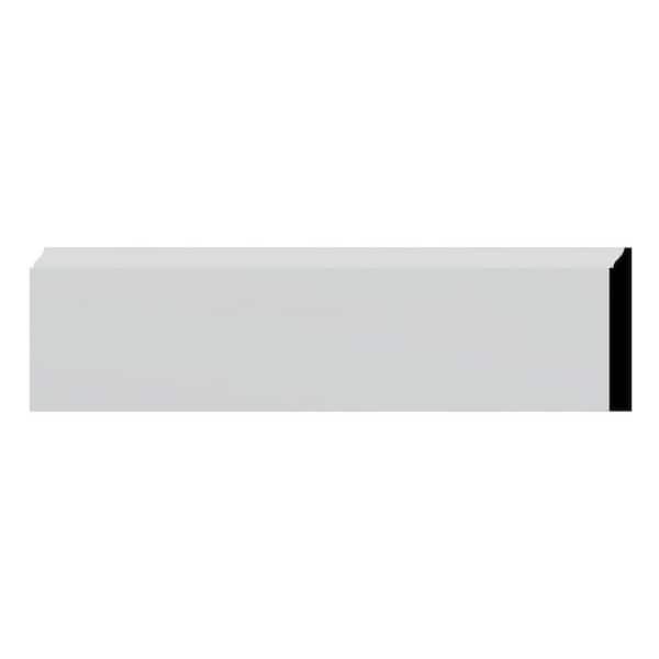 Ekena Millwork WM618 0.56 in. D x 5.25 in. W x 96 in. L Wood Primed Baseboard Moulding
