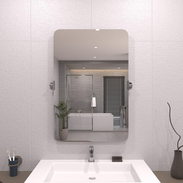 Opalyn 20 in. W x 30 in. H Rectangular Framed Tilt Wall Mount Bathroom Vanity Mirror in Chrome