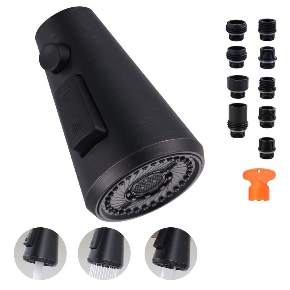 1/2 in. Kitchen Faucets Head with 3-Spray Modes with 9 Adapters for Kitchen Sink Faucet in Oil Rubbed Bronze price history on PriceWatchPro
