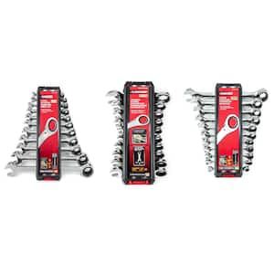 SAE/MM Ratcheting Combination and Stubby Wrench Set (32-Piece)