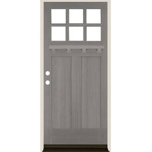 Krosswood Doors 36 in. x 80 in. Craftsman Right Hand 6-LIte Unfinished ...