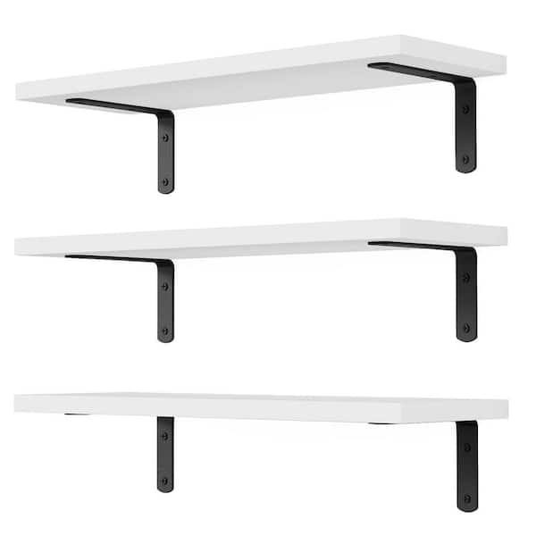 Unbranded 5.9 in. W x 16.5 in. D wood White Floating Shelves for Wall Decor 3-Decorative Wall Shelf