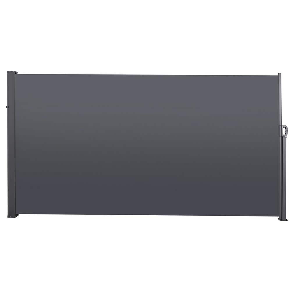 Gray 63" x 118" Retractable Side Awning with Aluminum Frame