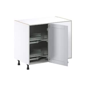 Cumberland Gray Shaker Assembled Right Pullout Blind Base Corner Kitchen Cabinet (39 in. W x 34.5 in. H x 24 in. D)