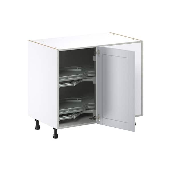 J COLLECTION Cumberland 12 in. W x 34.5 in. H x 24 in. D Light Gray Shaker Assembled Pull-Out Left Spice Rack Kitchen Cabinet