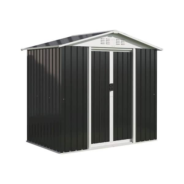 Vita 6 ft. W x 4 ft. D Metal Storage Shed for Garden and Backyard (28 sq. ft. )