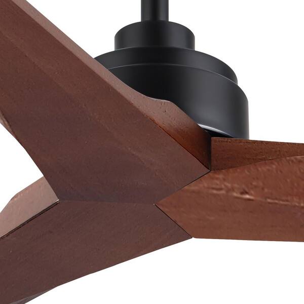 Keazile 52 in. Mid-Century Black Housing Walnut Downrod Mount