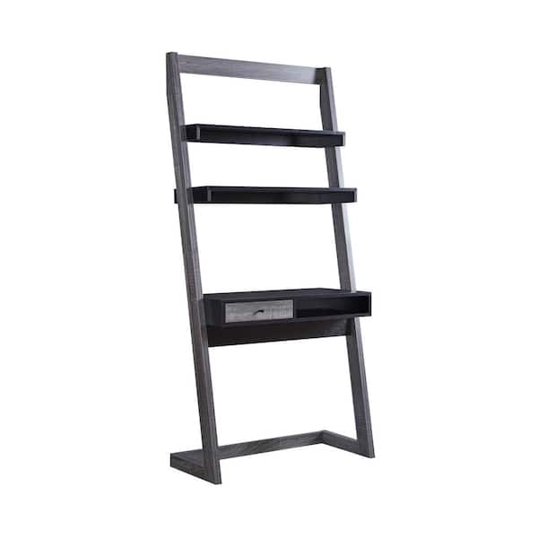 Furniture of America Kurtis 34 in. Rectangular Black with Shelf 1-Drawer Ladder Desk