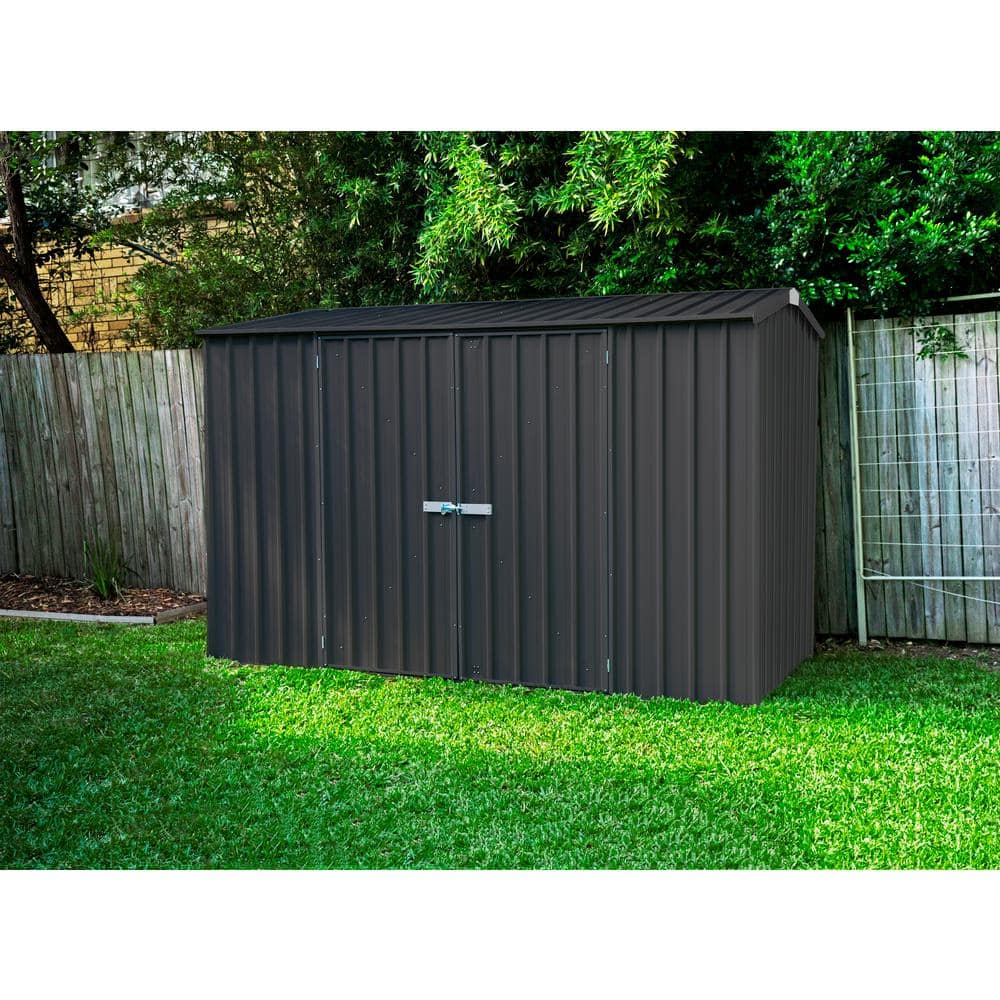 Absco 10' x 5' Gray Galvanized Steel Metal Storage Shed