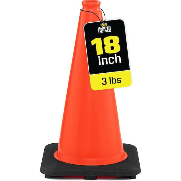 18 in. Orange PVC Non Reflective Traffic Safety Cone