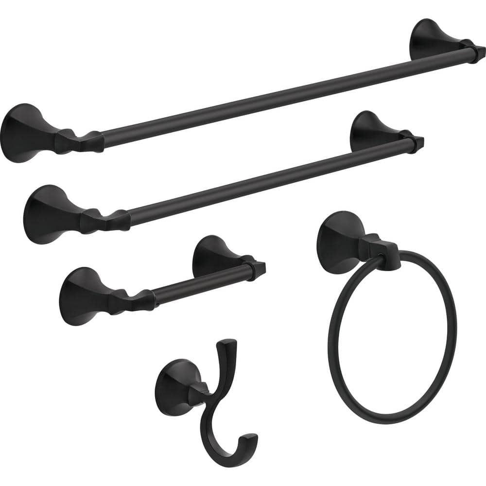 Ashlyn Matte Black Stainless Steel Wall Mounted Towel Bar