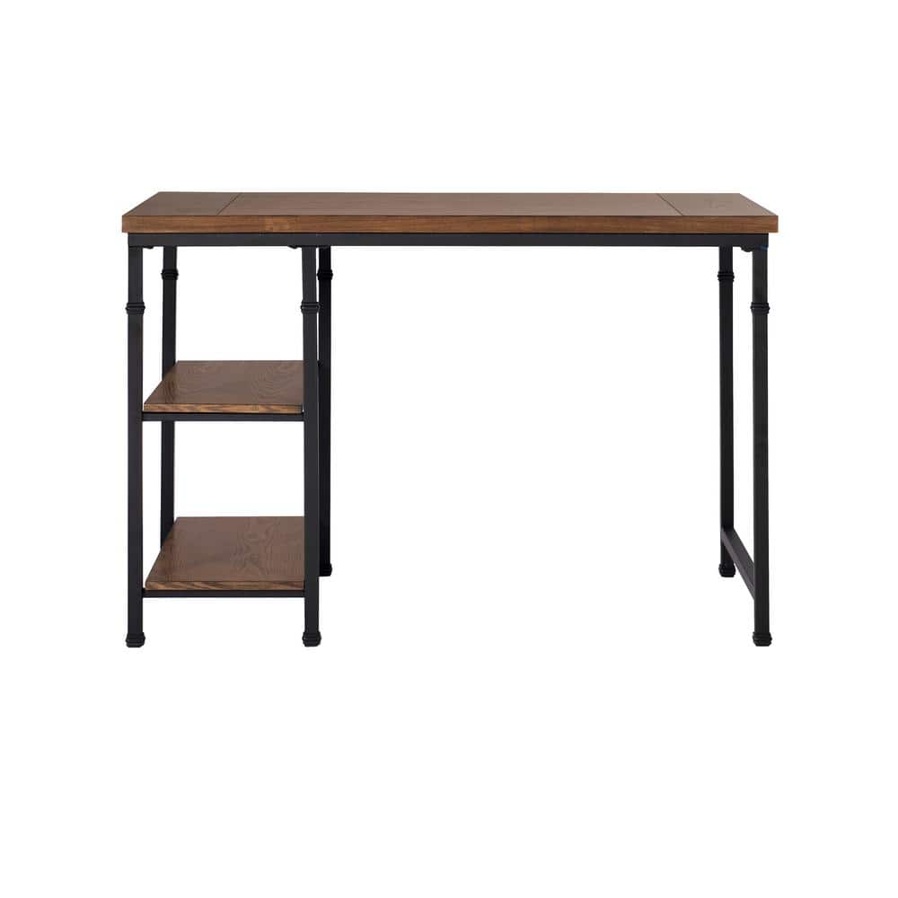 Austin Black and Ash Wood Two Shelf Desk