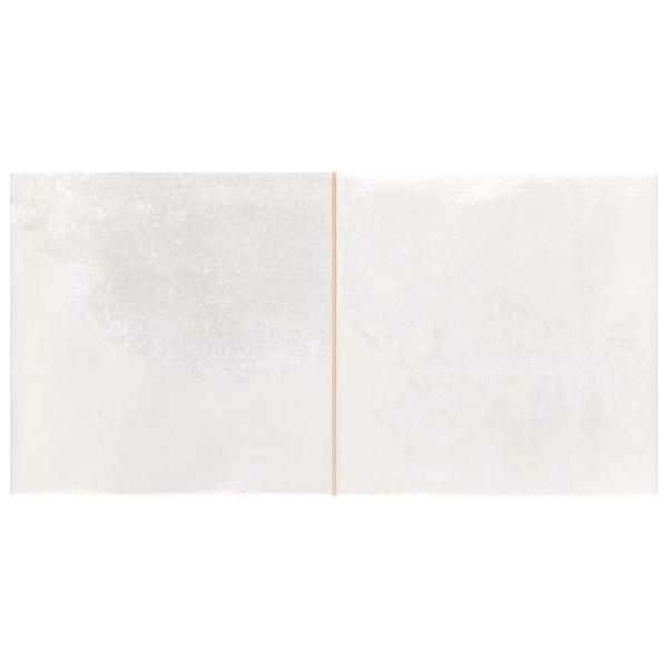Merola Tile Kings Luxe Tradition Square White 7-7/8 in. x 7 in. Porcelain Wall Take Home Tile Sample