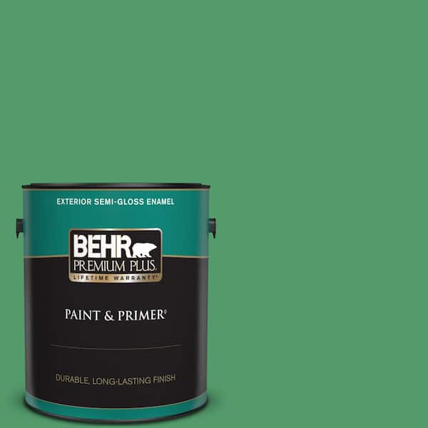 BEHR PREMIUM PLUS 1 gal. #P410-6 Solitary Tree Semi-Gloss Enamel Exterior Paint & Primer