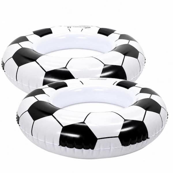 2-Pack Inflatable Soccer Cooler Floating Ice Bucket 23.62 in. Diameter PVC Drink Container for Pool Use
