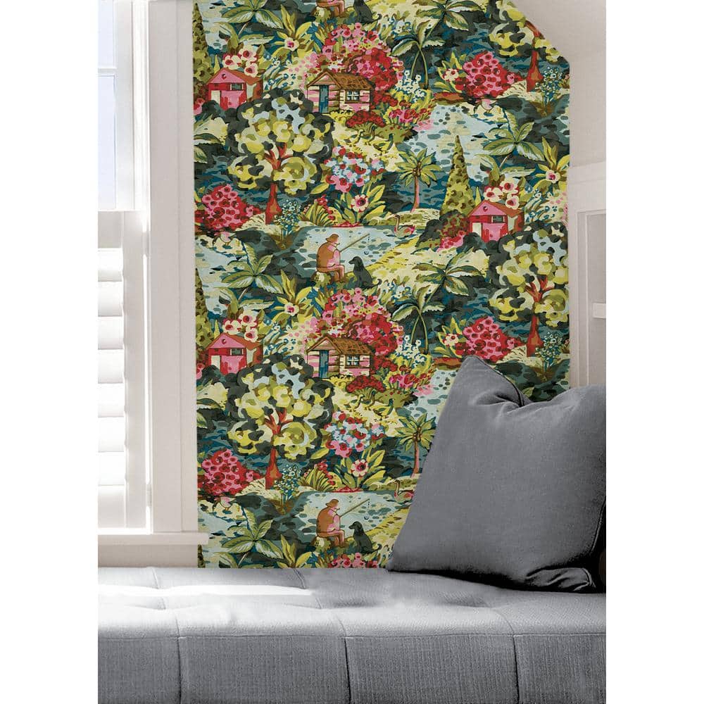 Multicolor Scenic Cabin-Core Peel & Stick Wallpaper Roll