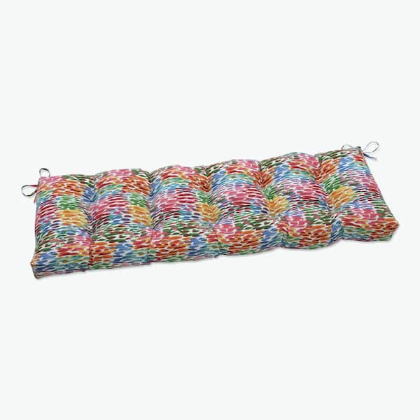 Pillow Perfect Novelty Rectangular Outdoor Bench Cushion in Blue