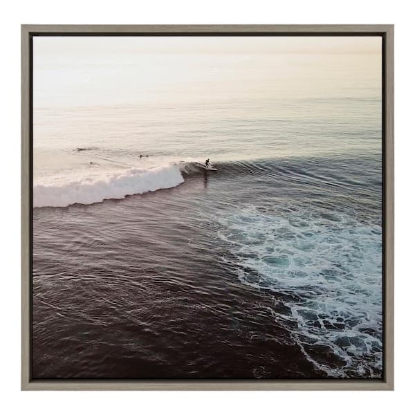 Kate and Laurel Sylvie La Jolla 1 1-Piece Gray Framed Canvas Art Print, 22.00 in. x 22.00 in .
