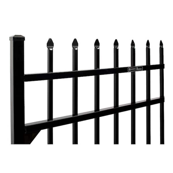 Garden Metal Double Door Fence Gate with Spear Top Wall Grille Gate Fencing Lock