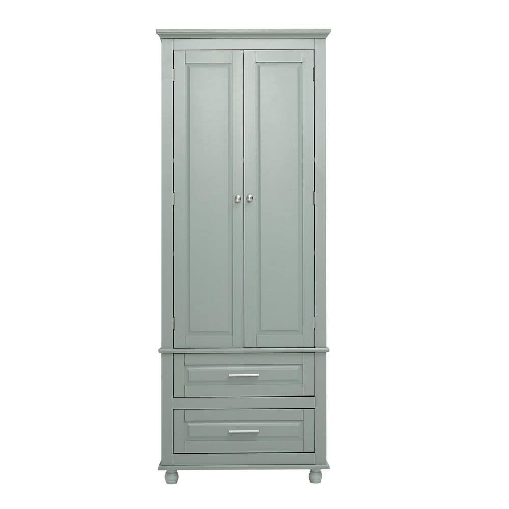 24 in. W x 15.7 in. D x 62.5 in. H Gray Linen Cabinet