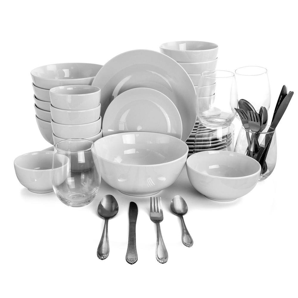 Gibson All You Need 60Piece Casual White Ceramic Dinnerware Set