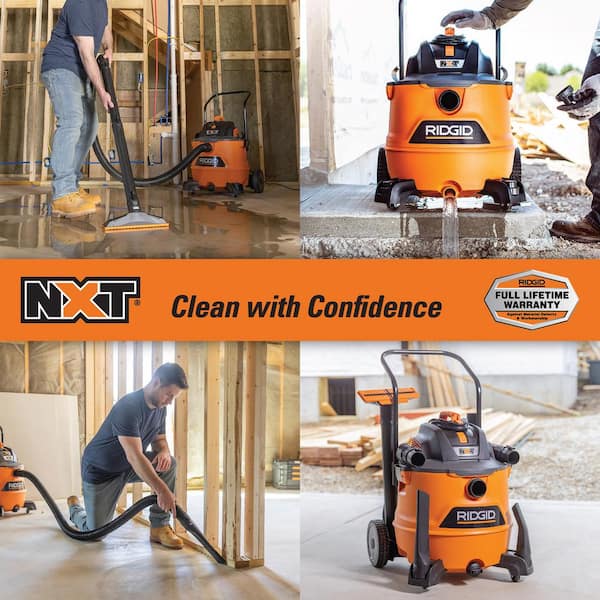 16 Gal. 6.5 Peak HP NXT Shop Vacuum Wet Dry Vac with Cart, Fine Dust Filter, Hose and Accessory Attachments HD1800