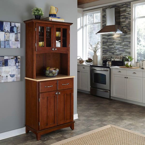 HOMESTYLES Cherry and Natural Buffet with Hutch