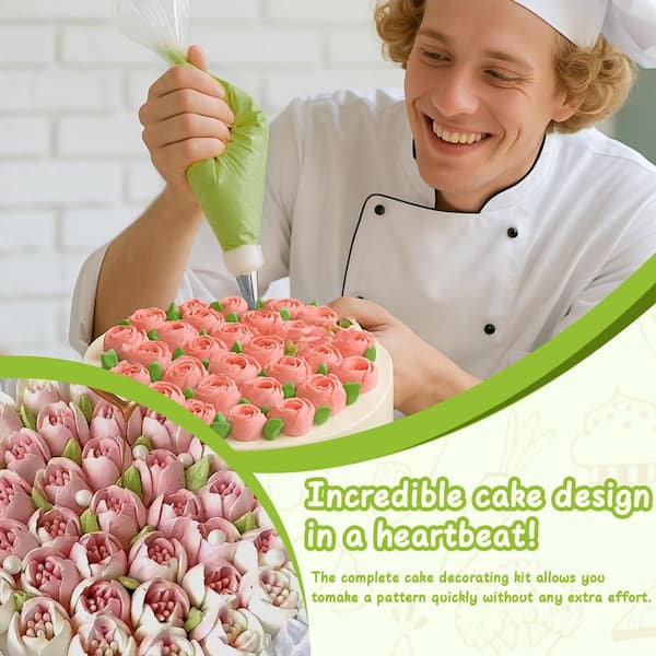 Anqtovp 27-Piece Cake Decorating Set with Piping Tips, Leaf Tips
