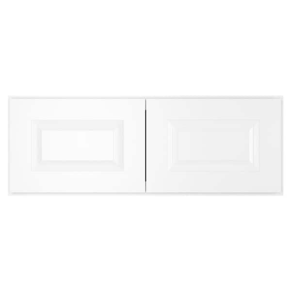 HOMEIBRO 33 in. W X 24 in. D X 12 in. H in Traditional White Plywood Ready to Assemble Wall Bridge Kitchen Cabinet with 2 Doors