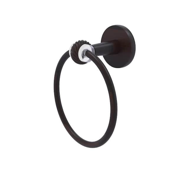 Allied Brass Clearview Collection Wall Mounted Towel Ring with Twisted Accents in Venetian Bronze
