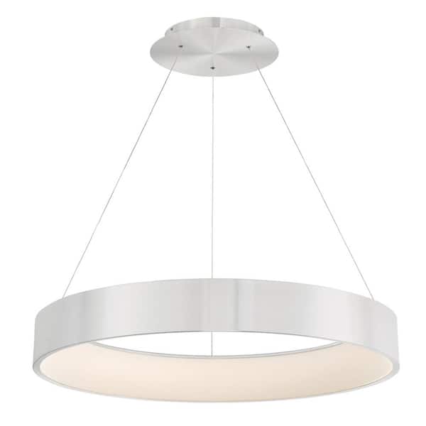 WAC Lighting Corso 32 in. 750-Watt Equivalent Integrated LED Brushed Aluminum Pendant with PC Shade