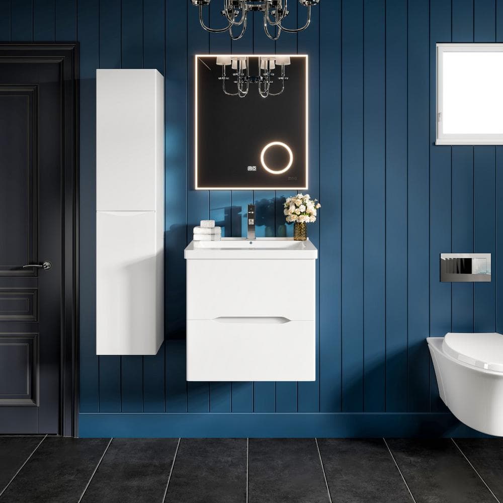 Maui 24 in. Single Sink Floating White Bath Vanity with White Acrylic Top (Assembled) price history on PriceWatchPro
