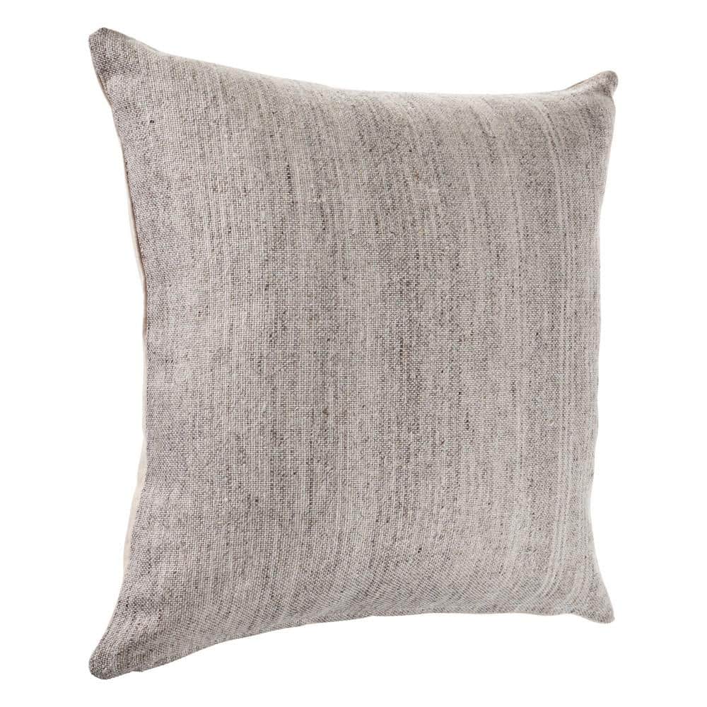Distressed Gray Square 20" Hand-Crafted Throw Pillow